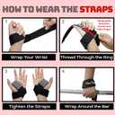 Teun Teun Glitter Weight Lifting Wrist Straps  24-Inch Cotton Gym Straps with Neoprene Padding for Deadlifts, Powerlifting, and Strength Training (Red)