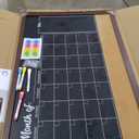 4 THOUGHT Chalkboard Calendar Corkboard Combo, 24" x 36" Large Bulletin Board Magnetic Calendar Chalkboard for Wall Combination Board Monthly Planner Rustic Brown Frame 4 Markers 8 Magnets 10 Pushpins