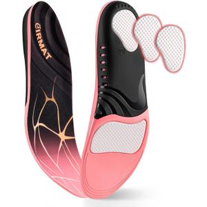 Plantar Fasciitis Shoe Insoles for Women: High Arch Support Orthotic Inserts - Orthotic Inserts for Flat Feet, Foot Pain Relie(1 Pairs-M-Pink)