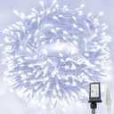 180FT 500LED Extra-Long String Lights Indoor Outdoor Clear Wire, Cold White Christmas String Lights, Plug in Twinkle Fairy Light With Timer and Memory For Wedding Patio Tree Yard Christmas Decorations