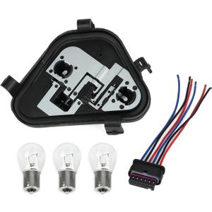 63217313044 Passenger Side Right Rear Bulb Socket Panel & Plug Connector & Three Bulbs Compatible with BMW 3-Series 320i 328i 335i 328d 2012 2013 2014 2015 Rear Light Lamp Repair Board Kit