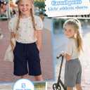 Ficerd 3 Pack Girls Cargo Bermuda Shorts, 3-Color, 9-10 Years