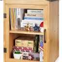 Outdoor Library Outdoor Book Box Storage Wooden Cabinet Little Literature Box for Neighborhoods Community and Schools Sharing Books, Flyers, Newspapers, Food and Art(C)
