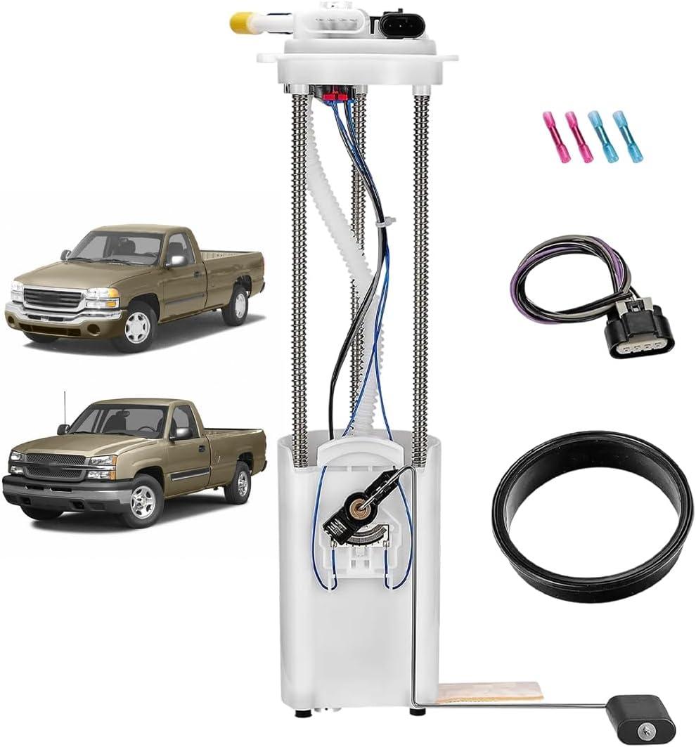 Fuel Pump, FIT 19992004 Chevy Silverado & GMC Sierra 1500 2500 3500 4.3L 4.8L 5.3L 6.0L 8.1L, w/Sending Unit & Fuel Pressure Sensor, Replace E3500M MU1757 FG0407