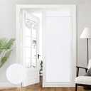 HOMEIDEAS 100% Pure White Linen Blackout French Door Curtains, Privacy Door Window Curtains, 26 X 72 Inch Room Darkening Blinds, Thermal Insulated Shades for Bedroom, 1 Panel