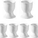 SumitlEyao 18pcs Ceramic Egg Cups, Porcelain Egg Stand Holders, for Party Table Decoration Home Breakfast Cooking, Microwave Oven Safe, White