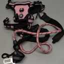 NESTROAD No Pull Dog Harness,Adjustable Oxford Dog Vest Harness with Leash,Reflective No-Choke Pet Harness with Easy Control Soft Handle for Small Dogs(Small,Pink) (Sneck 11-15" chest 15-21")