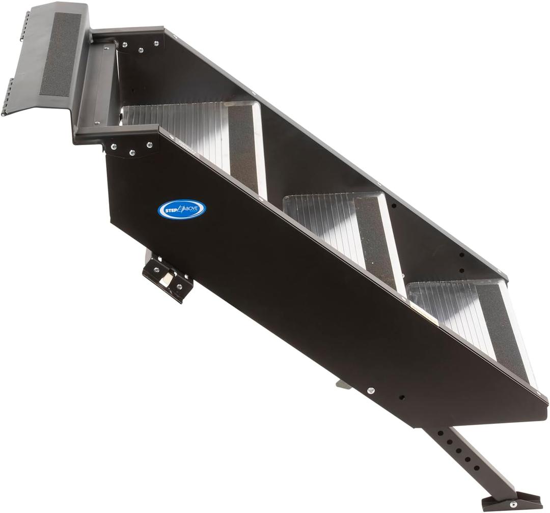 MORryde STP-208 StepAbove Fold-Up RV Entry Step - 3-Step (8" Step Rise), Fits 30" to 32" Door Width