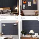 Large Felt Bulletin Board 48" x 36", 12-Pack 4-Compartment Wall Organizer, Cork Board Alternative with 70 Removable Adhesive Tabs, Modular Felt Panels for Home Office, Classroom and Study-Navy Blue