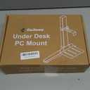 Under Desk PC Mount - No Drilling 40 lb Capacity, CPU Holder Under Desk, Adjustable Height and Width, Clamp-on Desk Leg PC Mount for Standing Desk (Fits 80mm50mm Legs only), with Non-Slip Pads, Black