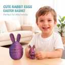 3D Printed Rabbit with Egg, Easter Basket Stuffers, Birthday Gifts for Kids and Adults, Party Favors (Reddish Blue)