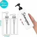 Shampoo and Conditioner Dispenser (Set of 3, 21oz) Modern Refillable Shampoo Pump Bottles for Shower Soap - Empty Body Wash Dispenser Set for Bathroom