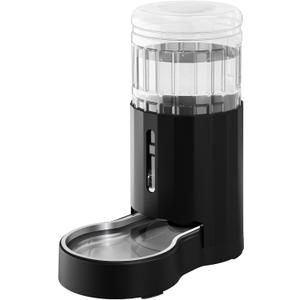 CZPET Automatic 7L Dog and Cat Water Dispenser with Stainless Steel Bowl Gravity Waterer,100% BPA-Free,Large Capacity and Drinking Area Noise-Free for Pets(7L Water Dispenser, Black)