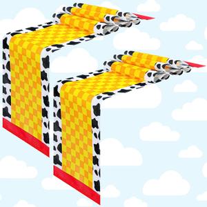 Windkream 2 Pcs Cartoon Story Table Runner Cartoon Story Birthday Party Supplies Cow Pattern Printed Check Table Decor Tablecloth Party Supplies,13 x 72 in (Classic)