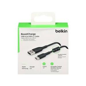 Belkin Black Braided USB-A to USB-C Charging Cable, 6.6 ft