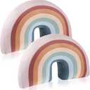 Chunful Rainbow Pillow for Girls Kids 13.8 x 8.7 x 4 Inch Plush Cute Rainbow Throw Pillow Arch Shaped Cushion Stuffed Decoration for Bed Chair Room Home Decor Easter Day(Pastel,2 Pcs)
