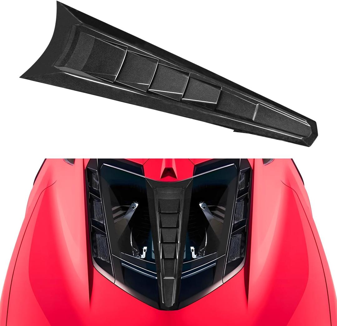 Rear Window Split Louver Panel Compatible with for Chevy Corvette C8 Stingray Z51 Z06 E-ray Coupe 2020-2026 Exterior Accessories, Rear Hatchback Engine Window Center Molding Decoration Trim Cover