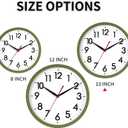 AKCISOT 10 Inch Wall Clock, Silent Battery Operated Analog Clock, Green