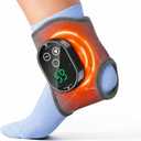 Cordless Ankle Massager for Pain Relief, Heated Ankle Massager, Foot Massager for Neuropathy, Ankle Heating Pad, Foot Heating Pad, Heated Foot Massager, Single One, Grey