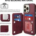 GUERNICA for iPhone 15 Pro Max Wallet Case with RFID Blocking Card Holder for Women Men, Kickstand Shockproof Phone Case for iPhone 15 Pro Max(6.7"),Wine Red
