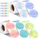 2500 Pcs 2 Inch Circle Thermal Sticker Labels Self Adhesive Round Direct Thermal Labels Multipurpose Printer Stickers for DIY Logo Design, Qr Code, Name Tag (Nebula Gradient Color)