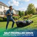 18" Electric Lawn Mower, 40V Self-Propelled Cordless Lawn Mower with 2x5.0Ah Batteries, Brushless Motor, 2-in-1 Mulching & Bagging, 6-Position Height Adjustment, for Small to Medium Yards