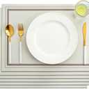 Placemats Set of 6,Faux Leather Placemats,Waterproof - Wipe Clean - Heat Resistant Anti-Slip placemats,Suitable for Indoor - Outdoor - Parties 16.1412.2