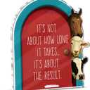 2 x Funny Farmhouse Bathroom Decor - Funny Farm Animals Bathroom Sign for Restroom Shelves Toilet Tank Decor - the Result Sign