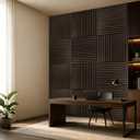 Art3d 12-Pack Acoustic Wood Slat Panel & Ceiling Tile, 2 x 2 ft, Walnut