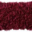 MIULEE 3D Rose Flower Pillow Cover Decorative Valentines Romantic Stereo Chiffon Aesthetic Solid Pillowcase for Girl Women Girlfriend Couch Bedroom Decor 12x20 Inch Red