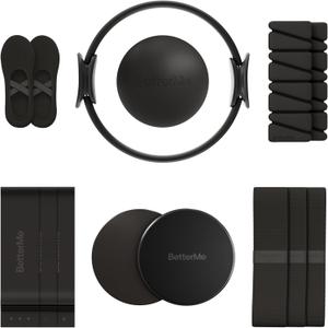 BetterMe Pilates Studio Kit Pilates Ring, Pilates Ball, Resistance Bands & Sliders Complete Pilates Equipment Set for Women Home & Studio Pilates Workout Kit