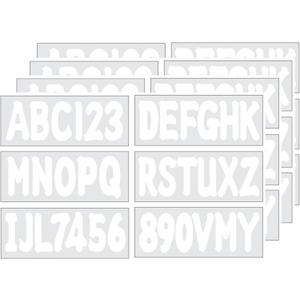 4 Sets 3" Alpha-Numeric Registration Identification Numbers Stickers for Boat Car Mailboxes Window Door Signs Address Number Waterproof Decor White