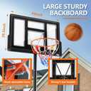 Sweetcrispy Portable Basketball Hoop Outdoor, Adjustable Height, Shatterproof Backboard/Shock Absorbent Rim, Fillable Base, 2 Wheels for Backyard/Driveway