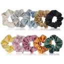 10 Packs Hair Ties Silky Satin Scrunchies for Women Girls Hair Elastic Bands Ponytail Holder Soft Hair Accessories