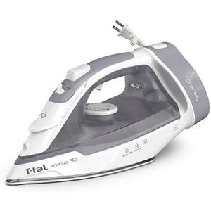 T-Fal Virtuo Steam Iron for Clothes with Retractable Cord, Portable Iron and Steamer for Clothes, Ceramic Nonstick Soleplate, 1500 Watts, Anti-Drip, Auto-Off, Scratch Resistant, Grey