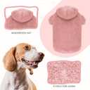 Fuzzy Dog Hoodie Dog Sweaters for Large Dogs Soft Double-Sided Plush Fleece Sweater Clothes Coats Hoodie Sherpa Hooded Sweatshirt (Pink-XXL)