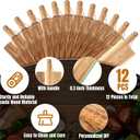 Patelai 12 Packs Acacia Wood Cutting Board Set with Handles 21.5 x 8.7 Inch Large Kitchen Serving Plain Chopping Board Bulk Gifts for Mom for Vegetables Meat Pizza Cheese Fruit Bread, 21.5 x 8.75 Inch