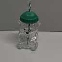 Glass Bear Cup,Bear Cup with Straw, 500ml Reusable Bear Glass Tumbler with Lid for Iced Coffee, Milk Tea, and Cocktails, Dishwasher Safe(Green)