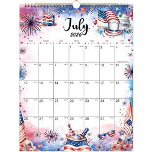2026-2027 Wall Calendar - 11.4" x 14.6", 2026-2027 Wall Calendar 18 Months from JUL.2026 - DEC. 2027, Twin-Wire Binding, Blank Block, Julian Dates, Hanging Loop, Holiday Reminder, Thick Paper