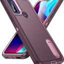 Moto G Play 2023 Case with Kickstand - 3-Layer Military Grade Protective Case Cover - Silicone Shockproof - Purple+Pink