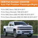 Senzeal Passenger Side Heated Mirror Upper Tow Mirror Glass Replacement for Chevy Silverado 1500 GMC Sierra 1500 2014-2017 Silverado Sierra 2500 3500 HD 2015-2017 Replaces 23444109 (Right Side)