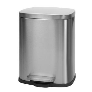 Bathroom Trash Can with Lid, 5L/1.3 Gal Stainless Steel Small Trash Can with Lid for Bathroom, Step On, Soft Close, Fingerprint Resistant (Original)