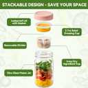 2 Pack Glass Salad Pod Mason Jar with Dressing Cup, 32 oz Salad Container to Go with Lids Meal Food Prep for Adults Lunch, Large Travel Mason Jar Bowl with 2 Insert Dressing & Topping Holder