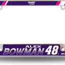 Rico Industries NASCAR Racing Alex Bowman 12" x 6" Chrome All Over Automotive License Plate Frame for Car/Truck/SUV
