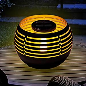 Solar Flickering Flame Lantern  Waterproof Metal Table Lamp, Durable & Stylish, Perfect for Balcony, Patio, Garden Pathway, and Outdoor Dcor