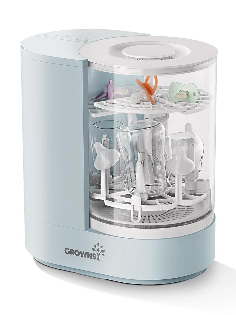 GROWNSY DeepClean Bottle Washer Pro, Baby Bottle Washer and Sterilizer and Dryer, Effortless Washing Machine for Bottle Cleaner, Pump Parts, Pacifiers - Wash, Sterilize and Dry with One Touch (Blue)