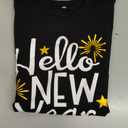 Hello New Year Shirt Womens New Years Eve T Shirt Celebrate 2026 Tee (Medium, Black)