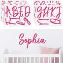 Boao Personalized Name Wall Decal Large Cursive Letter Stickers Alphabet Custom Name Stickers Nursery Wall Decal for Bedside Bedroom Classroom Home DIY Crafts (Vintage,Hot Pink,Regular)