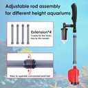 36W Electric Gravel Cleaner for Aquariums, Automatic Fish Tank Vacuum for Water Change & Sand Cleaning, with Adjustable Telescopic Pole for Large Tanks