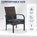 Wicker Patio Dining Chairs Set of 2, All-Weather PE Rattan Outdoor Chairs with Soft Cushions, 350lbs Heavy Duty Capacity, Rattan Furniture for Garden, Porch, Backyard